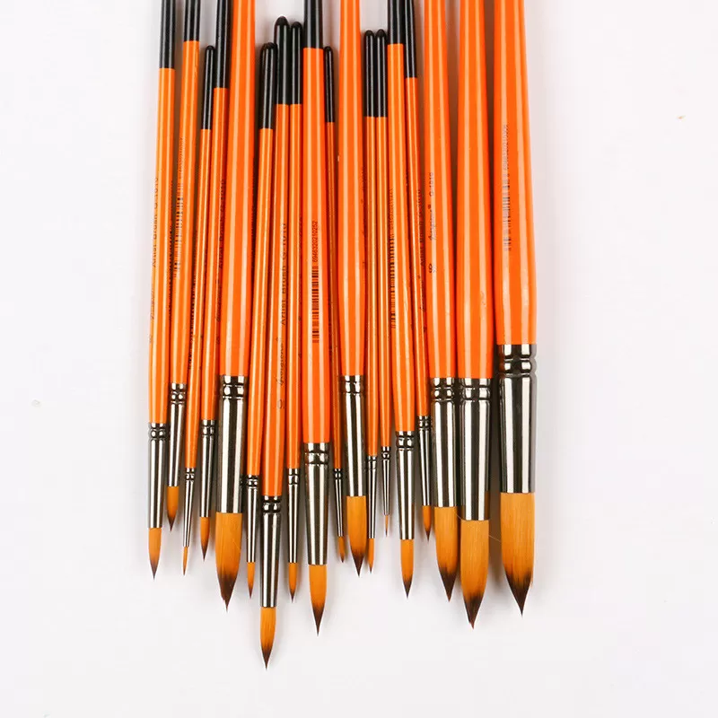 INF 18-delat målarpenslar set - Professionella nylonhårpenslar för akryl, olja, vattenfärg och gouache