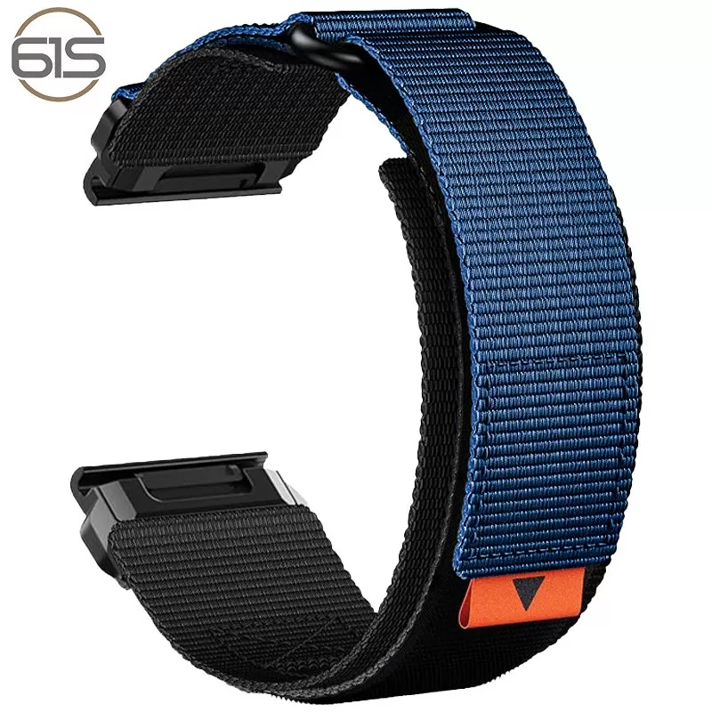 INF 22mm nylon klockarmband för Garmin Fenix 8/7X Pro/5X 6X Blå