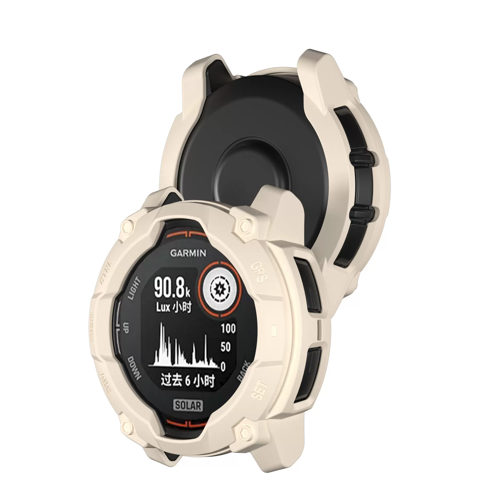 INF Stardust skyddsfodral för Garmin Instinct 3 Vit 50 mm