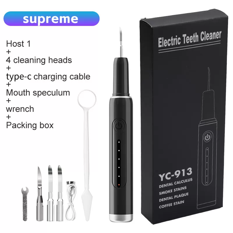 INF Elektrisk tandborste Set Tandborste Set med 4 borsthuvuden Svart