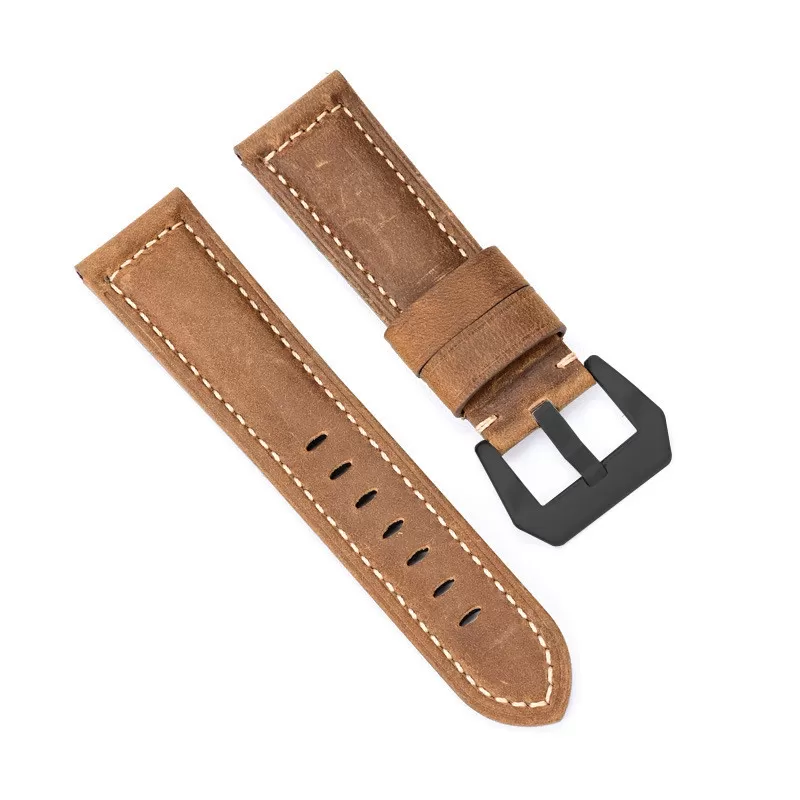 INF Klockarmband i äkta läder Brun 24 mm