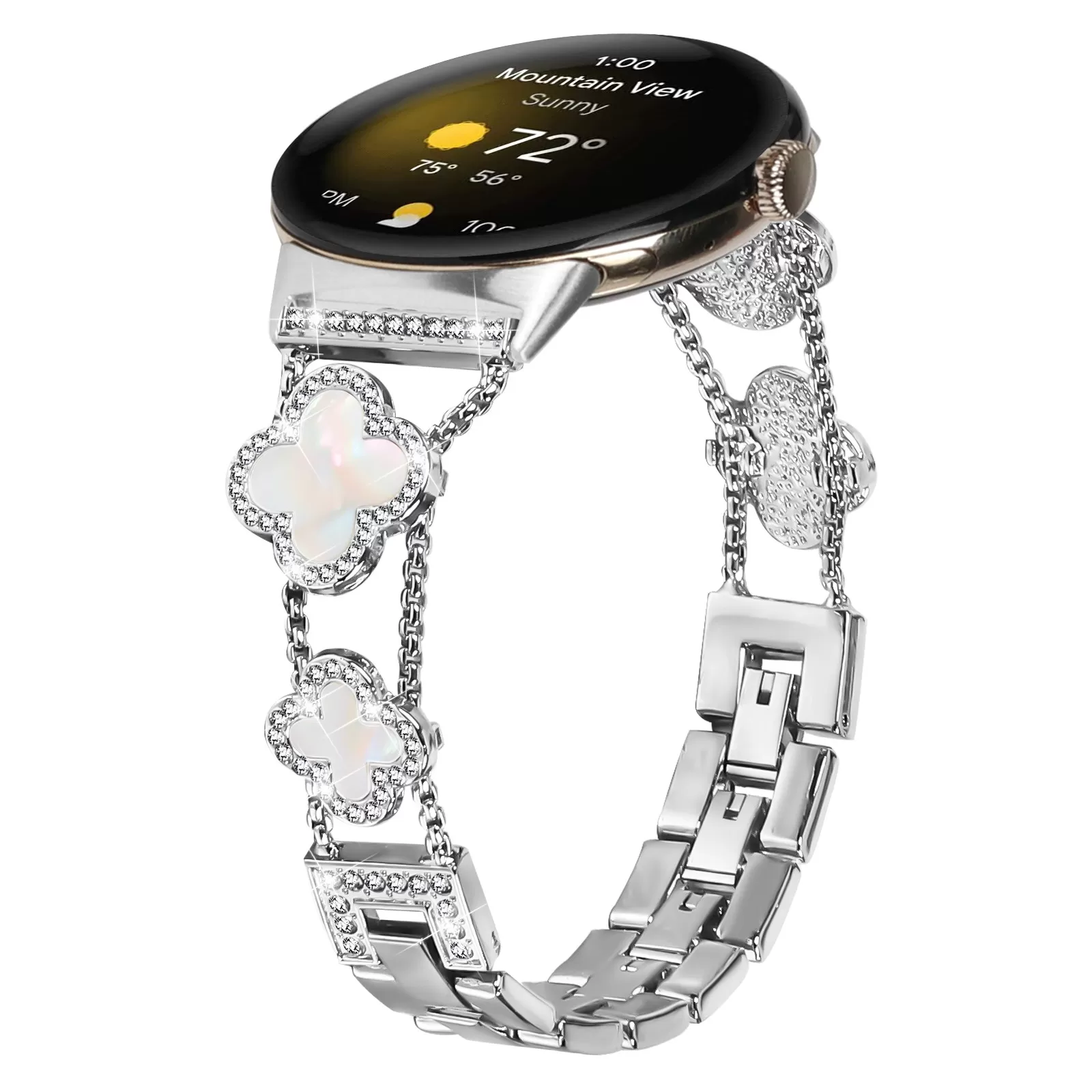 INF Cloverlink-kedja för Google Pixel Watch Silver