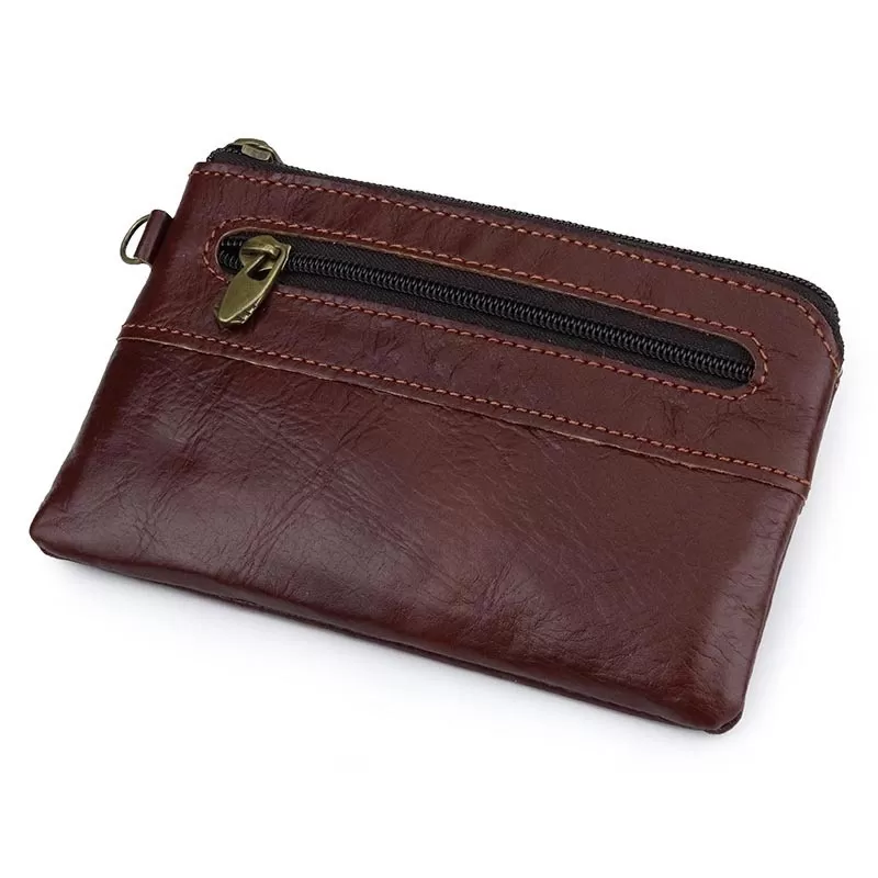 INF Myntväska i äkta läder, Slimmat kortfodral med nyckelhållare