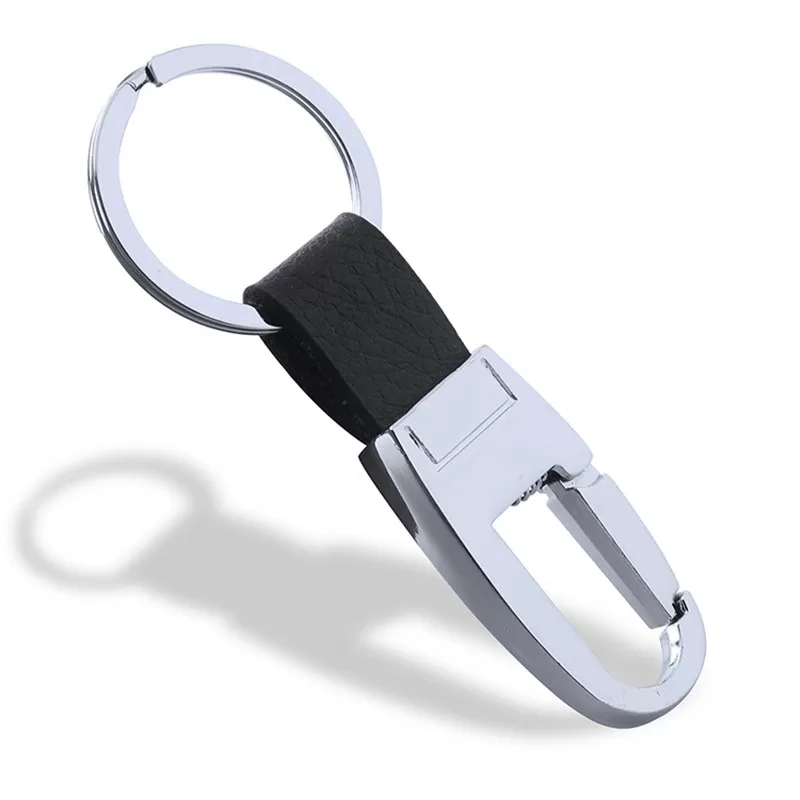 INF Elegant bilnyckelring i zinklegering och läder - Perfekt present för män C