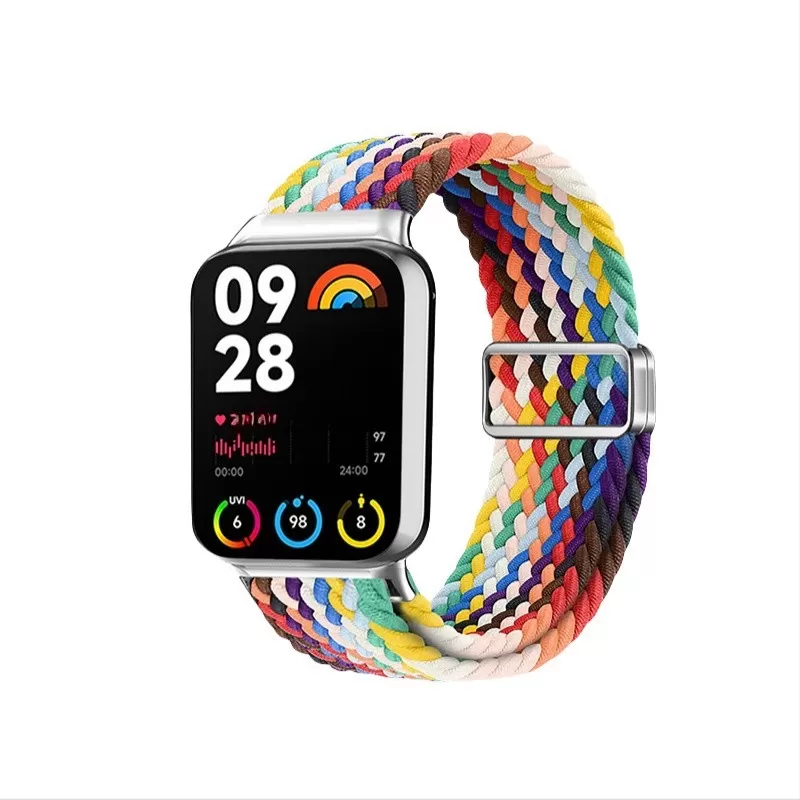 INF Xiaomi Band Regnbågs Nylon Loop Armband - Uppgraderad Magnetisk 2.0 Xiaomi 4A typ - universal (CN3A75)