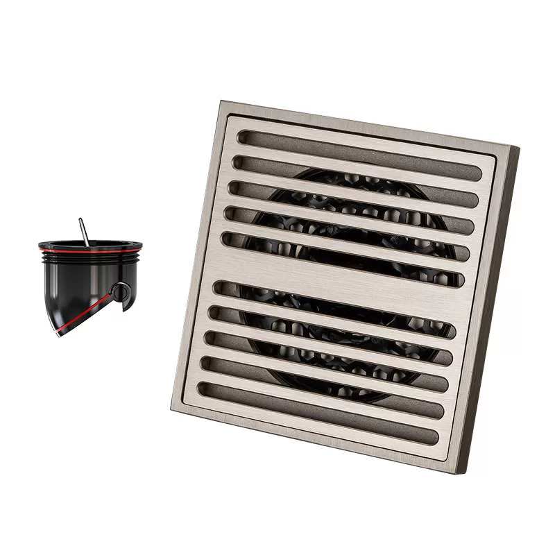 INF Fyrkantig Golvbrunn i Mässing: Anti-lukt Duschbrunn 10x10