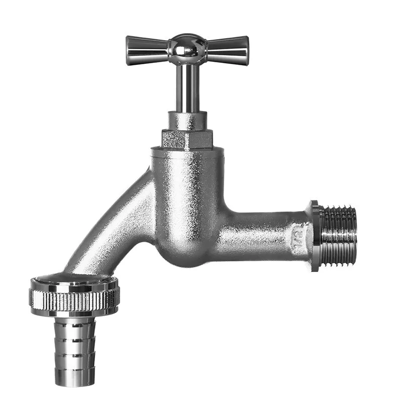 INF Vattenkran i mässing 1/2x3/4 Silverrörskoppling för trädgård utomhus