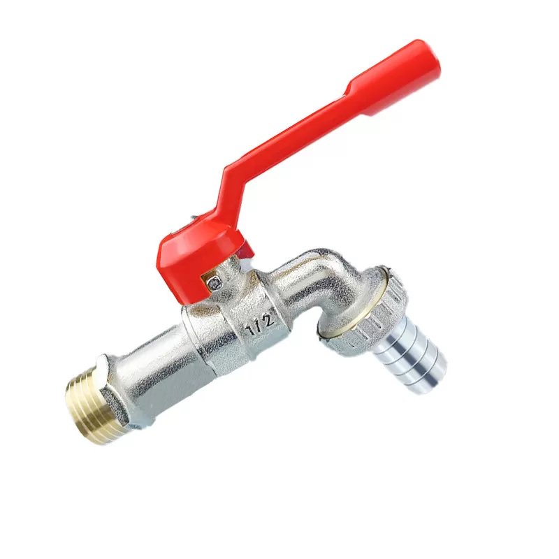 INF Röd mässingskran med munstycke - 1 tums enkelutlopp