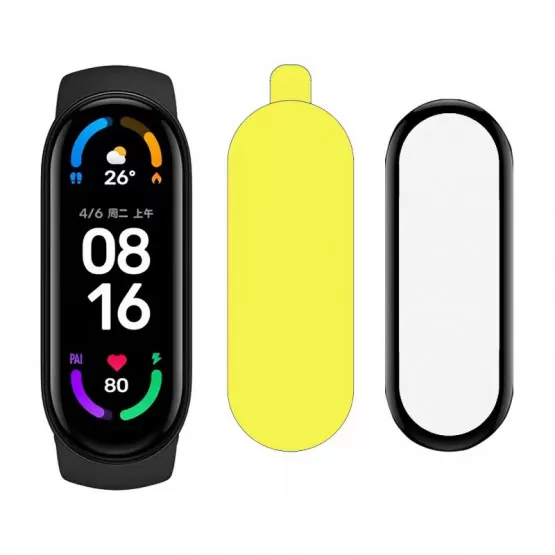 INF Xiaomi Mi Band 5/NFC Skärmskydd - Svart Kant (2-pack)