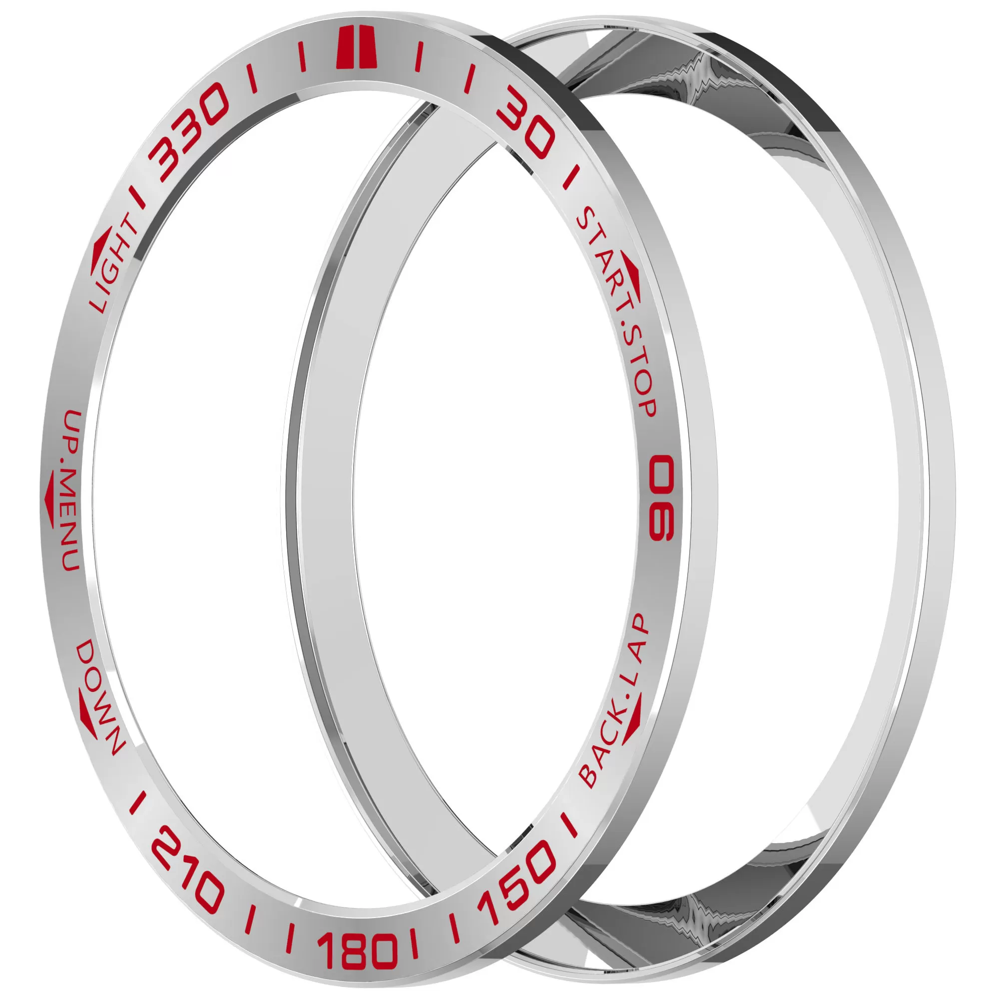 INF Silver & Röd Ram för Garmin Tactix 8 51mm Solar Edition