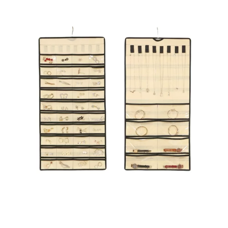 INF Smyckesorganisatörsväska med 48 fack Beige