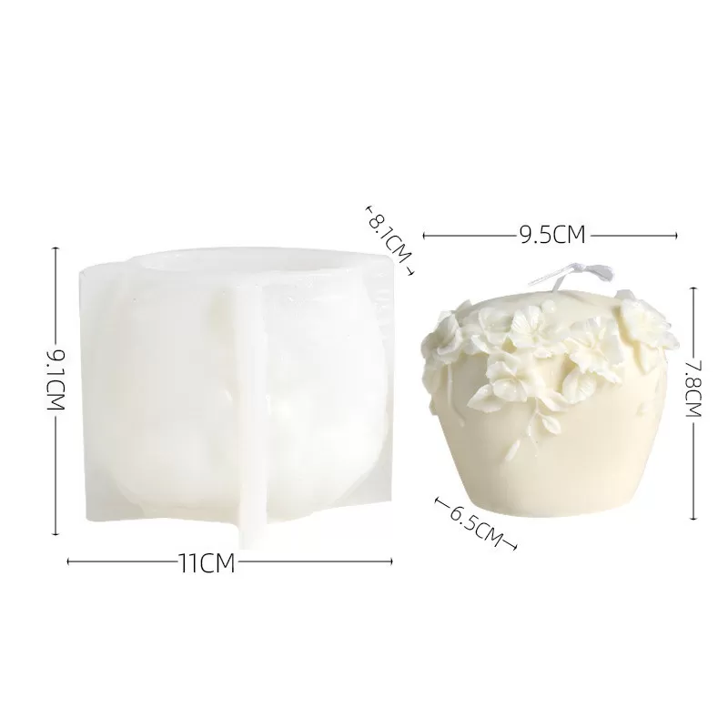 INF Stor Silikonform för Rottingblommor för Ljus & Hantverk