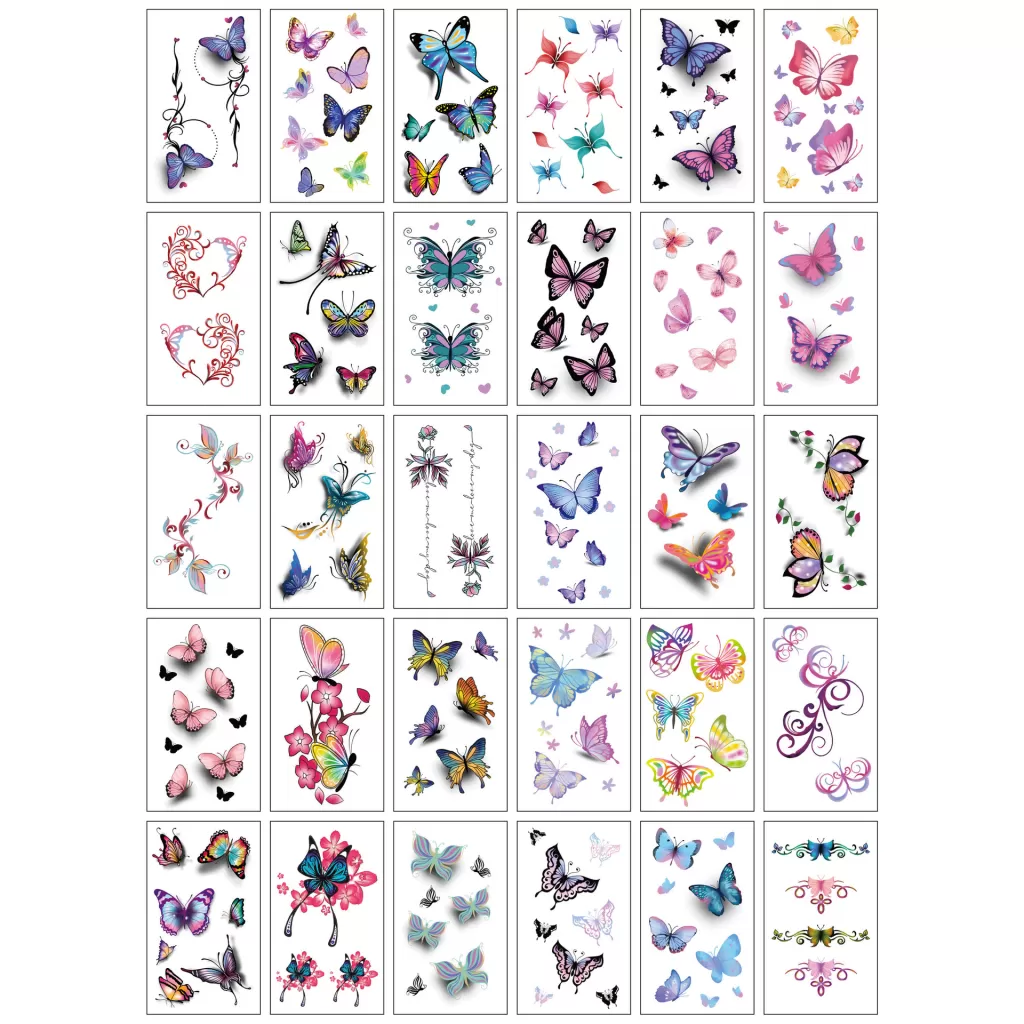 INF Chica Temporära Tatueringar: 30 Unika Små Tatuering Klistermärken Set
