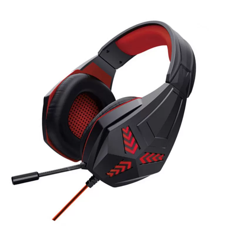 INF Röda trådbundna hörlurar - Uppslukande gamingheadset för PC
