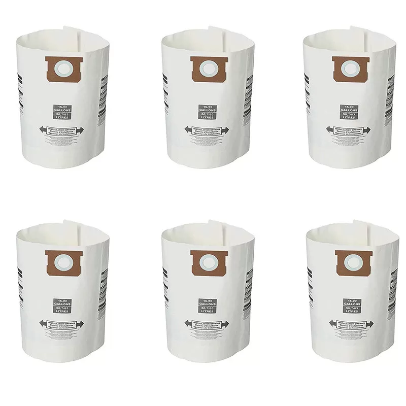 INF Dammpåsar kompatibla med Shop-Vac-dammsugare (6-pack) 15-22 liter