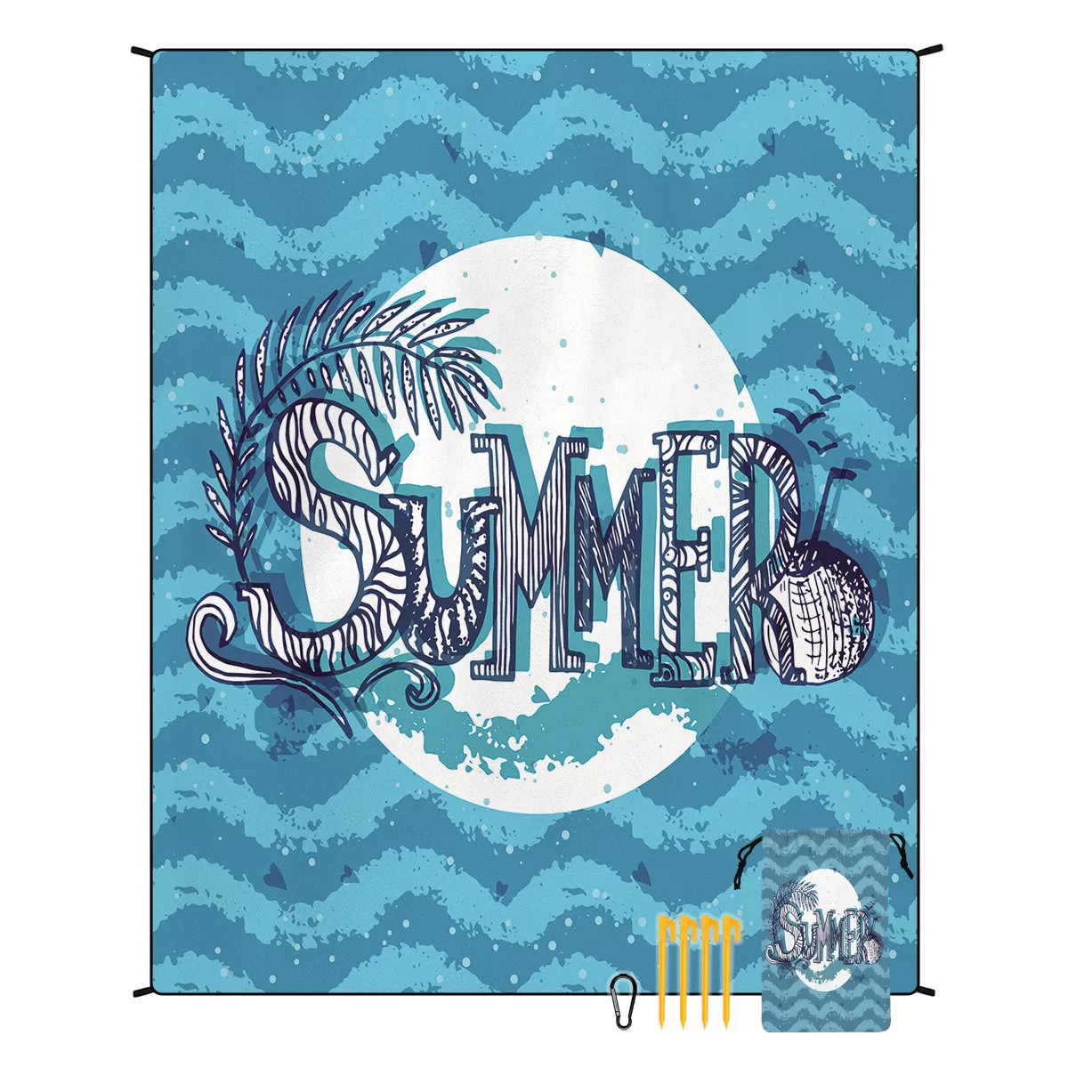 INF Extra stor strandfilt för picknick och camping - Snabbtorkande och vattentät model 2