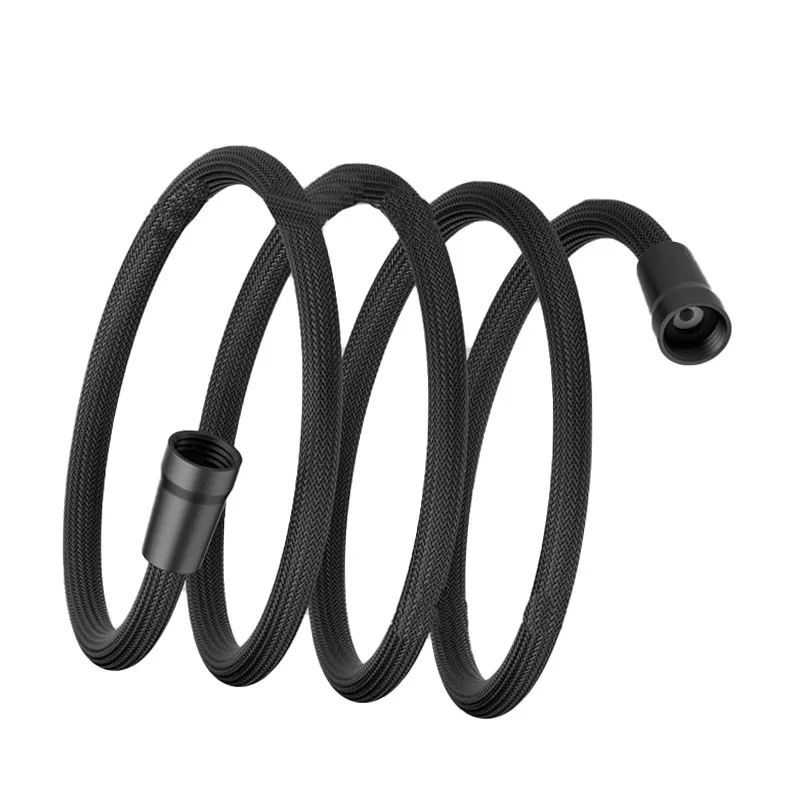 INF 1,5 m svart nylon anti-explosions duschslang med PP-lock