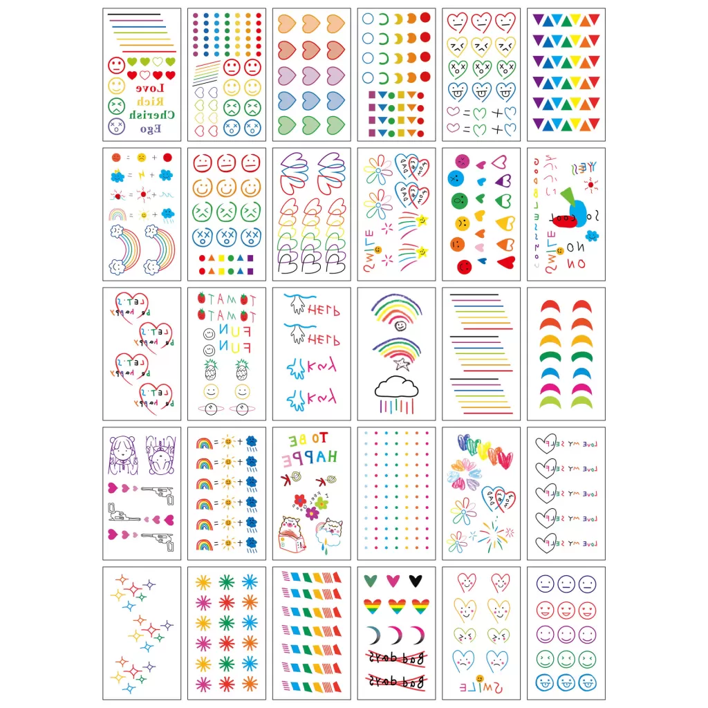 INF Trendiga temporära tatueringar - 30 unika designer