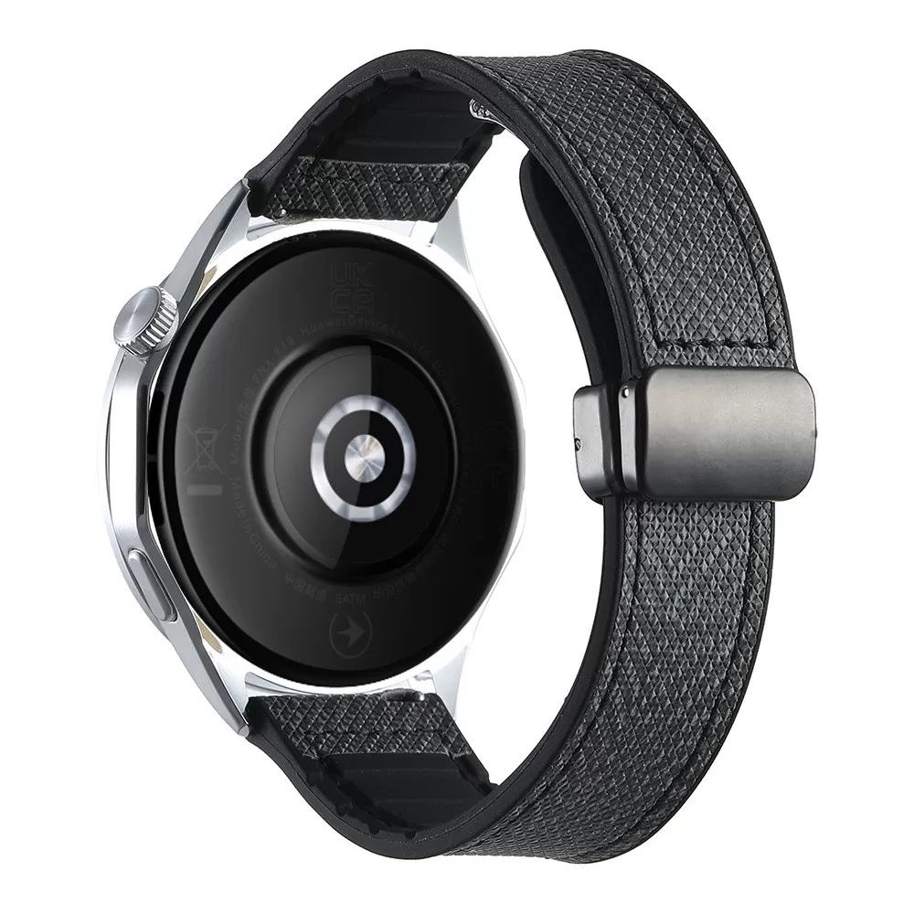 INF Stilrent 20mm Svart Denim Silikon Magnetiskt Klockarmband