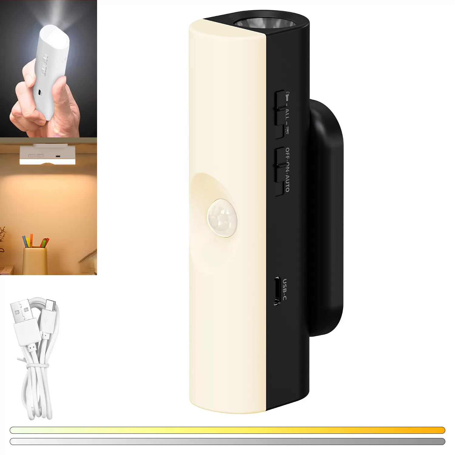 INF T108 Camping Nödljus - Portabel och Mångsidig Svart