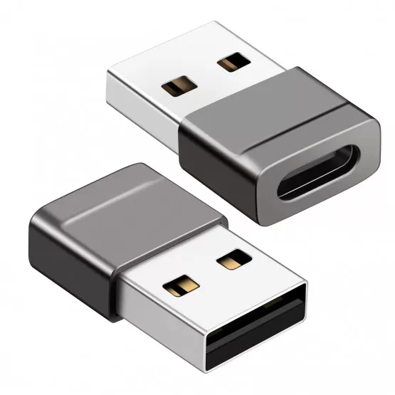INF USB till Type C Adapter - Rymdgrå - 2-pack