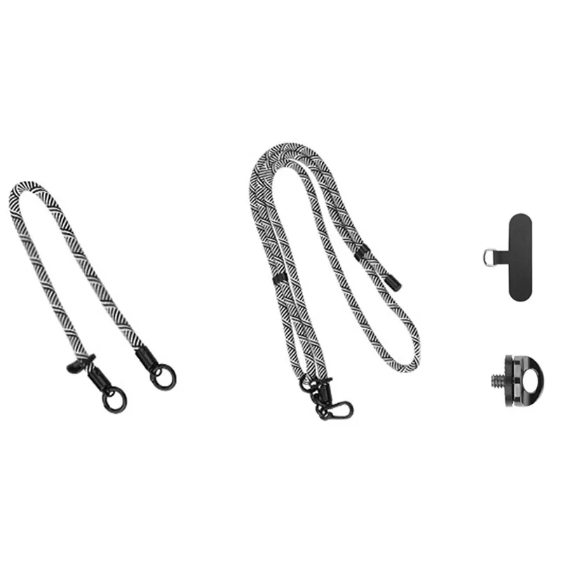INF Zebra Crossbody Lanyard med dubbla spännen - Svart och Vit