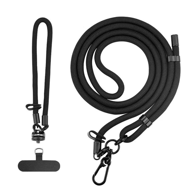 INF Svart nyckelband - Crossbody med dubbelspänne