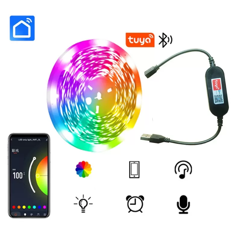 INF Smarta USB LED-slingor Musiksynkronisering APP-styrning 10 m