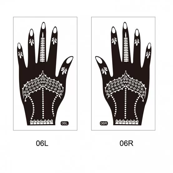 INF Eleganta Svarta Temporära Handtatueringar - 1 Par Pack Model 5