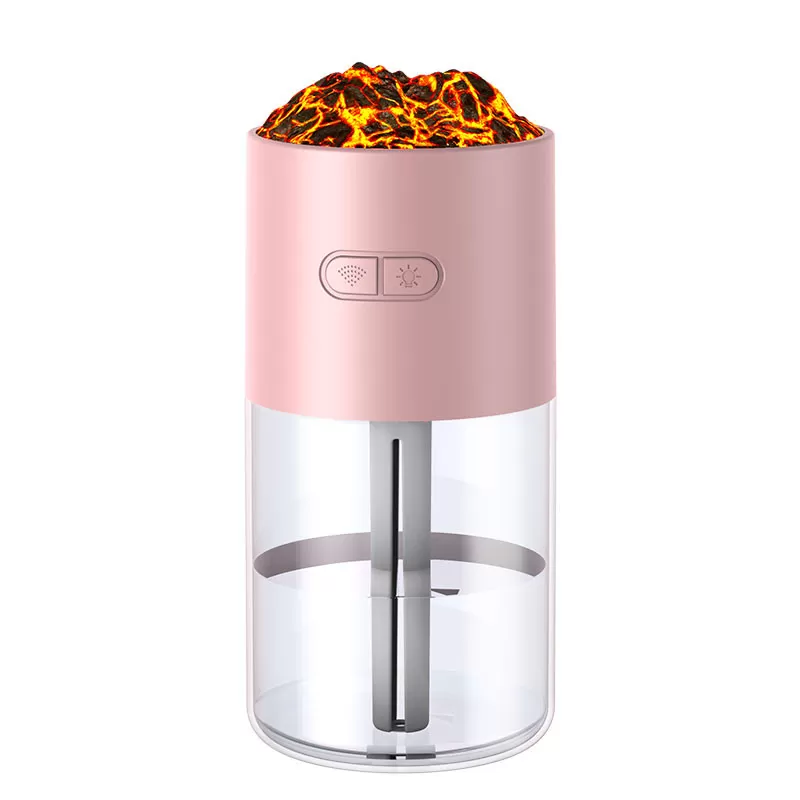 INF Volcano Luftfuktare HS02: Simulera Låga med 7-färgs Ljus Rosa