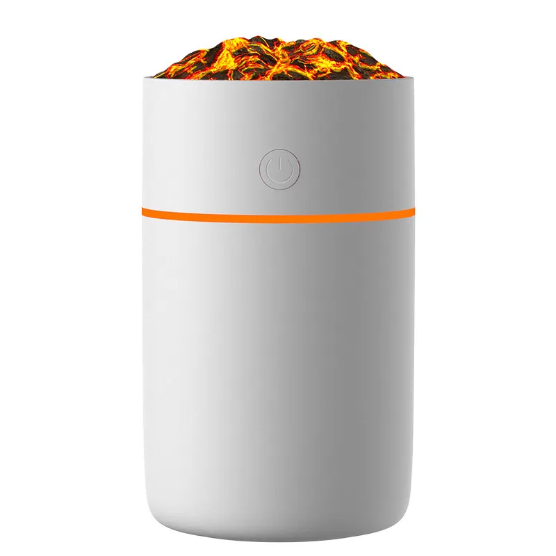 INF Volcano Luftfuktare HS01: Simulera Låga, Rengör Luften Vit