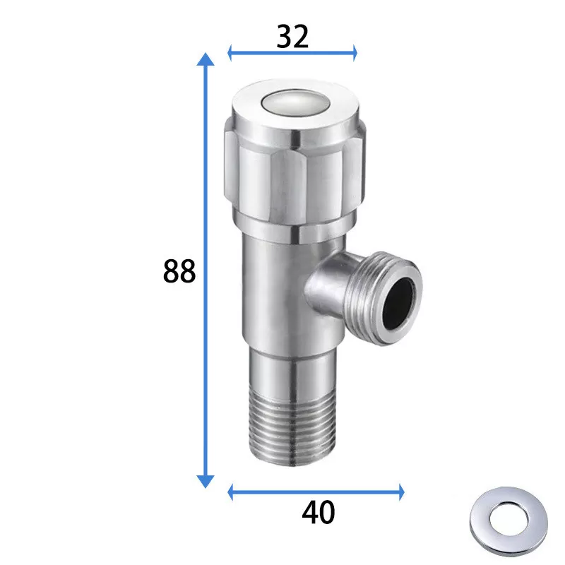 INF 304 Rostfritt Stål Vinkelventil med Kopparkärna & Stam