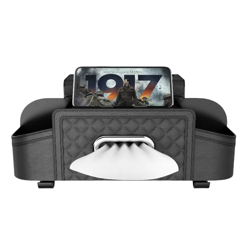 INF Svart PU Läder Bil Baksätesorganisatör Förvaringslåda