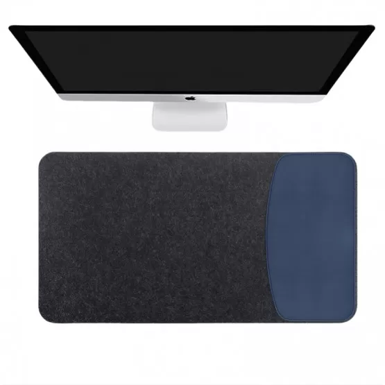 INF Elegant Filt & PU Läder Musmatta S Blå