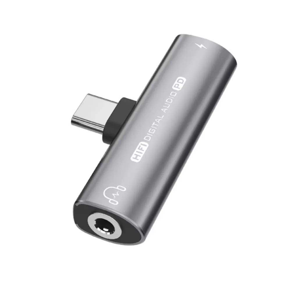 INF USB-C till 3,5 mm adapter för hörlurar och laddare