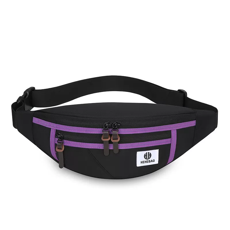 INF Snygg Grå Oxford Tyg Midjeväska för Män - Mångsidig Bärning Svart