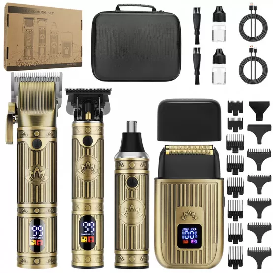 INF 4-i-1 Professionell Grooming Kit för Män - Guldutgåva