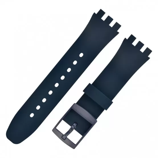 INF Premium Silikon Swatch Klockarmband Ersättning Marinblå 19 mm