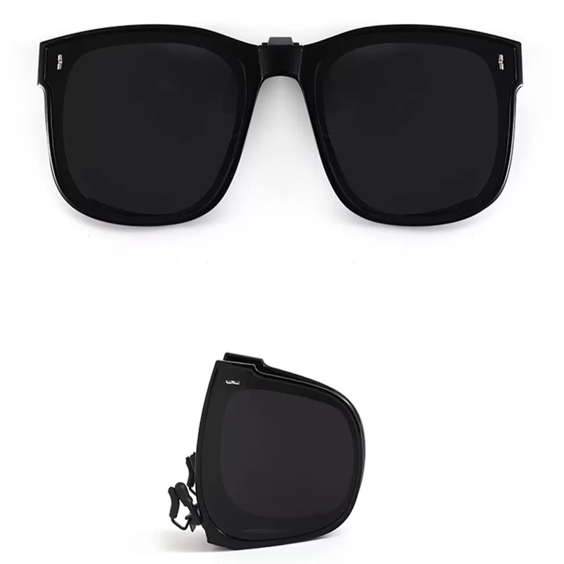 INF Vikbara Polariserade Clip-on Solglasögon - Ultimat UV400 Skydd Svart