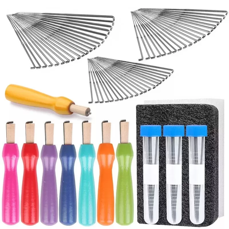 INF Nålfiltningssats med nålar, trähandtag och skumdynor