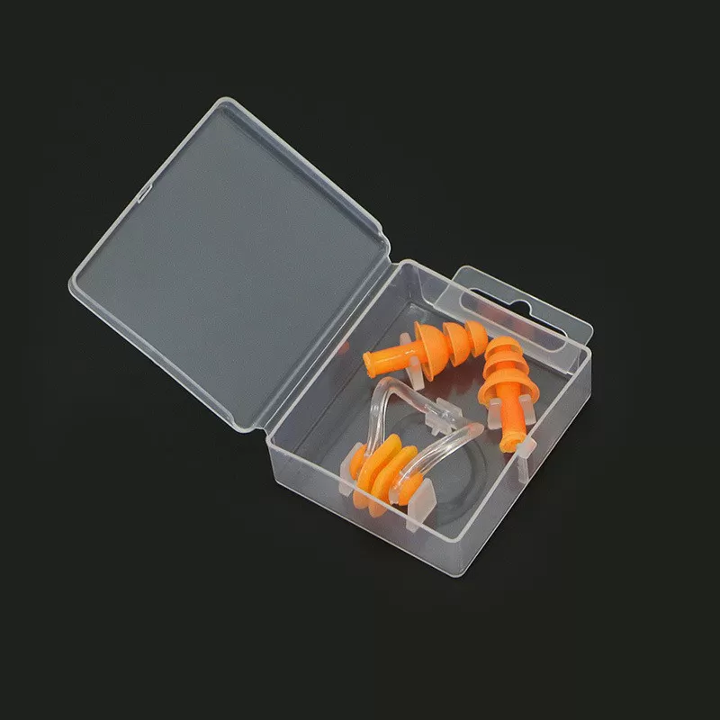 INF Simnäsklämma och öronproppar i silikonset Orange