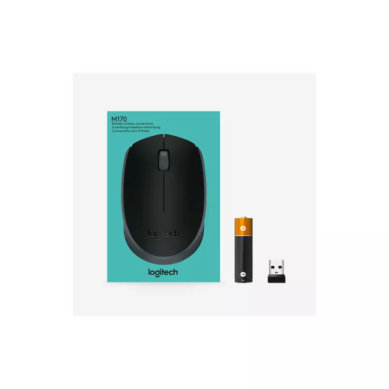 B170 Rld INF Logitech B170 Black Bp, Ambidextrous, Optisk, RF Trådlös, Svart