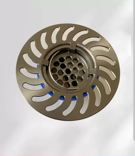 INF Pläterad hel koppar golvavloppskärna Med filterpanel Guld Med filterpanel