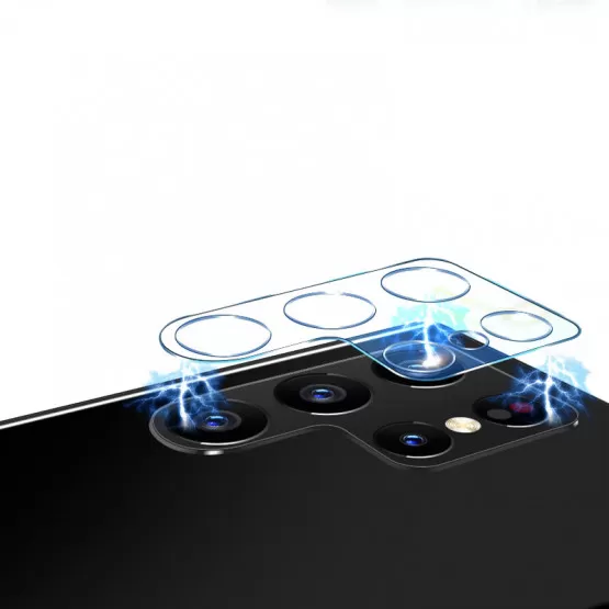 INF HD-kameralinsfilm 2-pack kompatibelt med Samsung Galaxy S21 Ultra, transparent härdat glas med skydd mot sprickor och