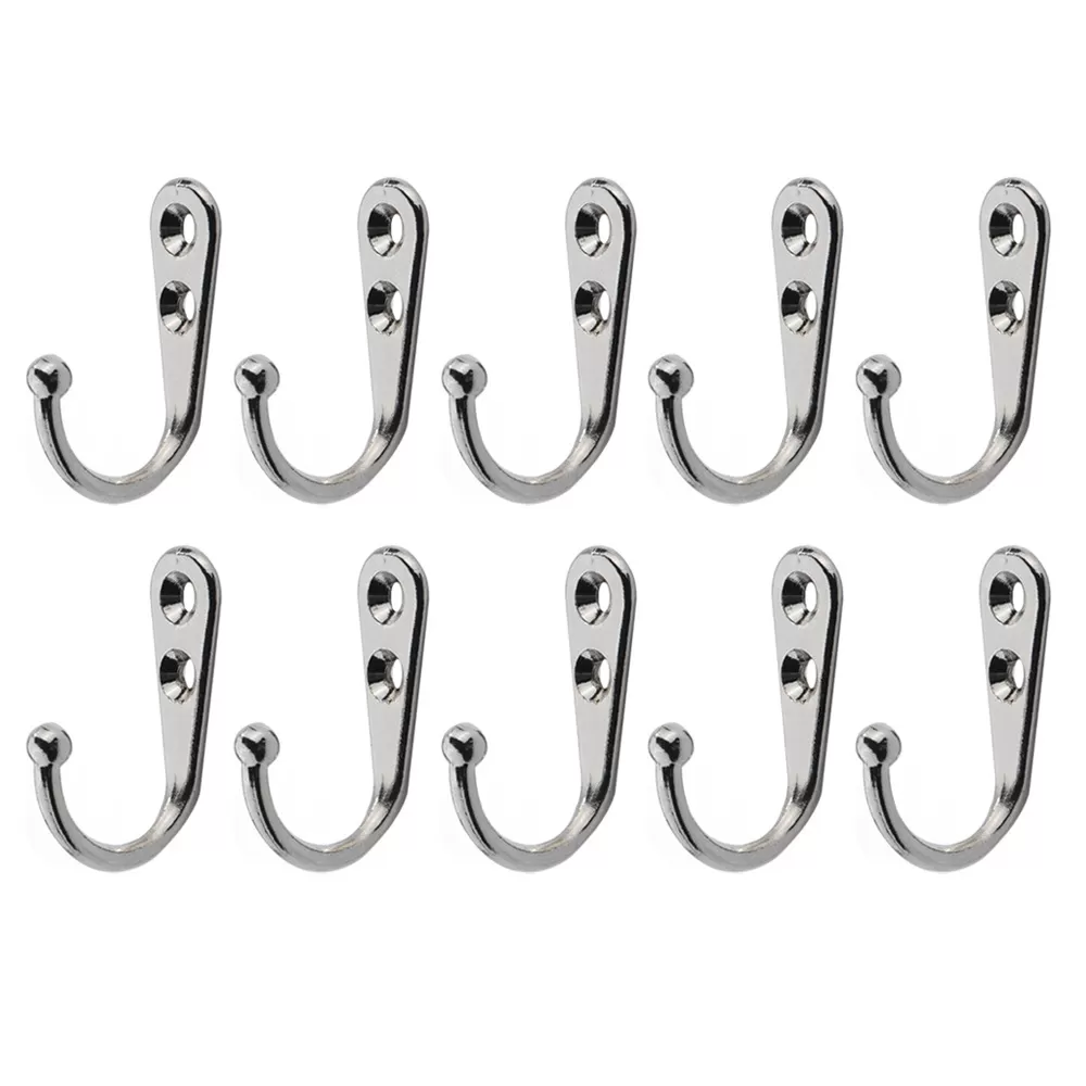 INF Väggkrokar med skruvar 10-pack Silver