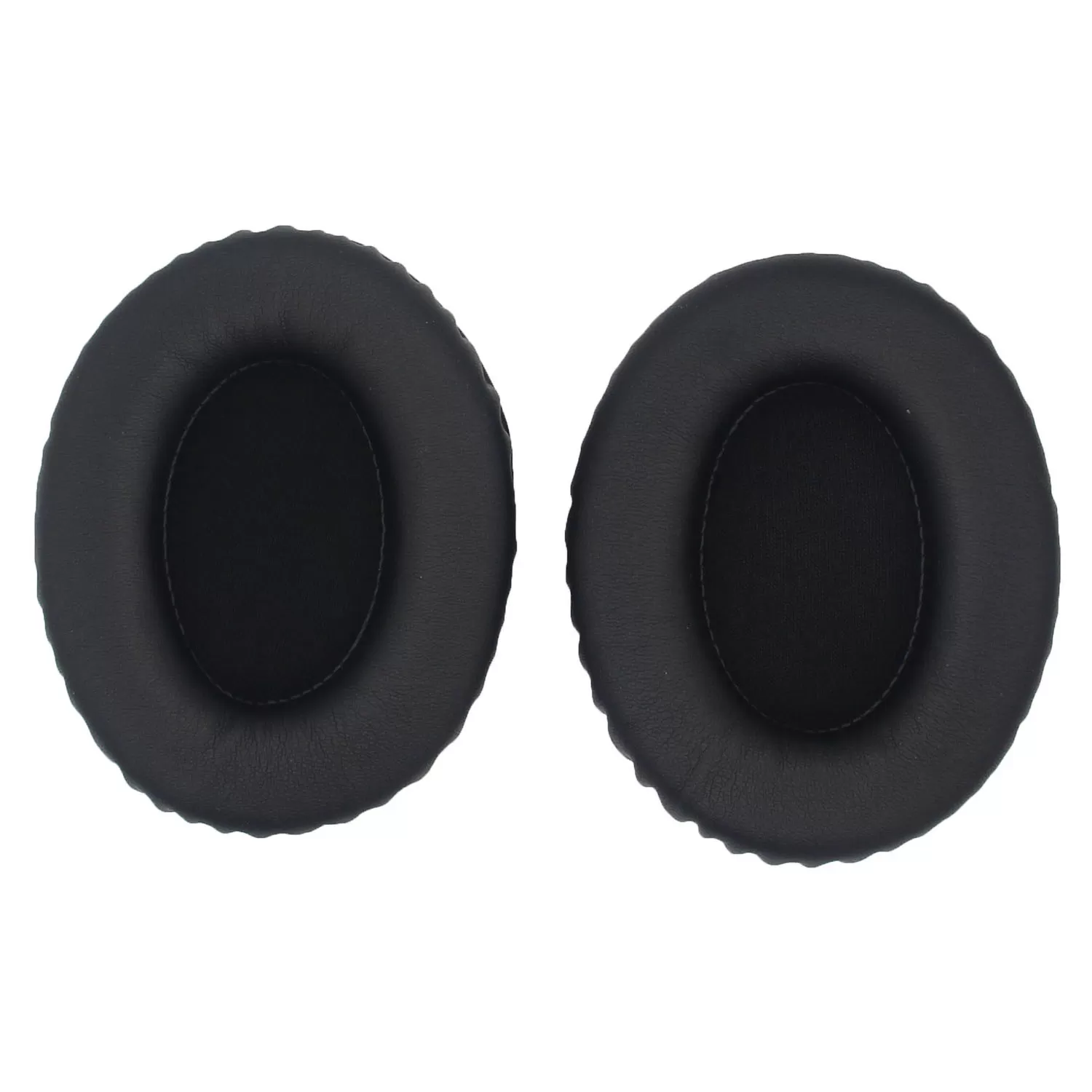 INF Premium 90x70mm Oval Proteinläder Öronkuddar - Svart (2-pack)