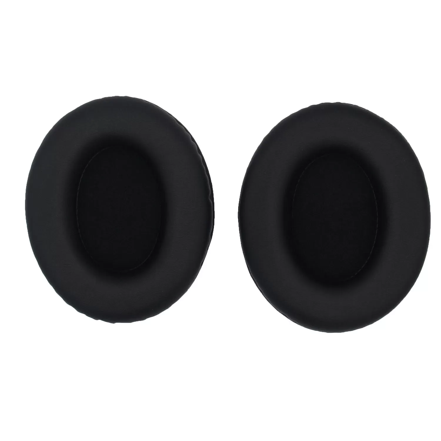 INF Universella Ovala Hörlurskuddar i Proteinläder 110x90mm – Skydd och Komfort, 2-Pack, Svart