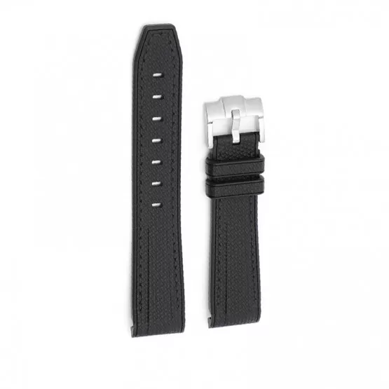 INF 20 mm gummiklockarmband för Omega x Swatch Svart
