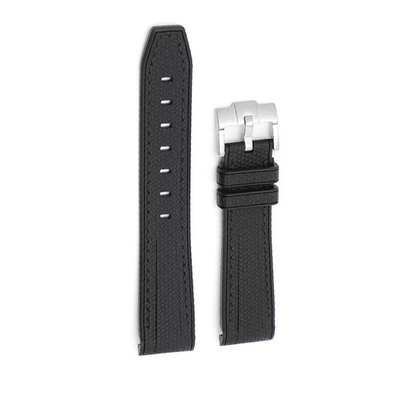 INF 20 mm gummiklockarmband för Omega x Swatch Svart