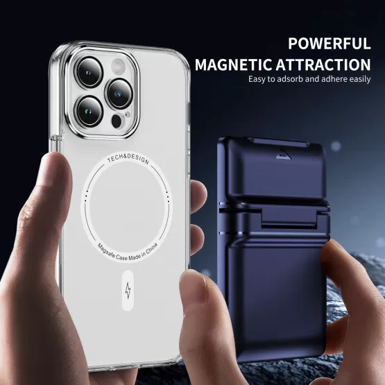 INF Magnetisk korthållare plånbok med stativ för telefon Blå